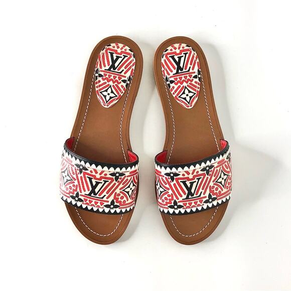 Louis Vuitton Crafty Lock It LV Monogram Slides Mules Flats Sandals 36 - Picture 3 of 11